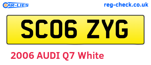 SC06ZYG are the vehicle registration plates.