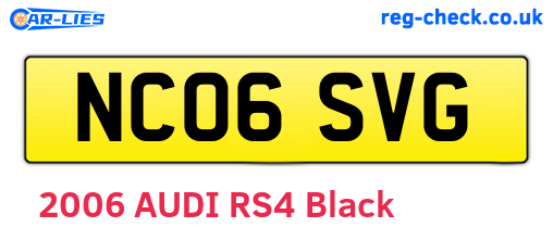 NC06SVG are the vehicle registration plates.