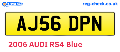 AJ56DPN are the vehicle registration plates.
