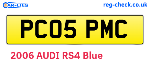 PC05PMC are the vehicle registration plates.
