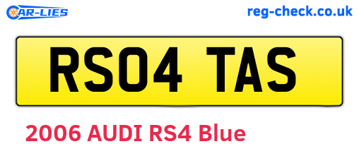 RS04TAS are the vehicle registration plates.