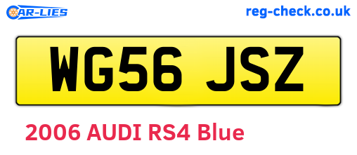 WG56JSZ are the vehicle registration plates.