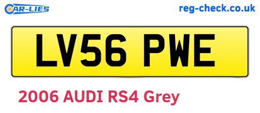 LV56PWE are the vehicle registration plates.