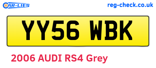 YY56WBK are the vehicle registration plates.