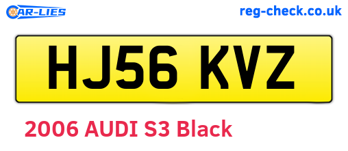 HJ56KVZ are the vehicle registration plates.