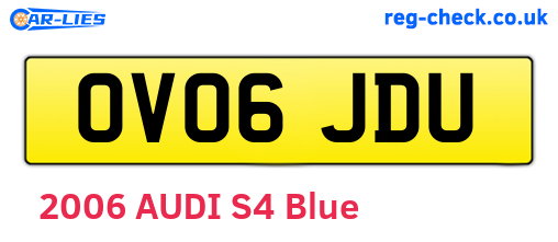 OV06JDU are the vehicle registration plates.