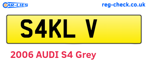 S4KLV are the vehicle registration plates.