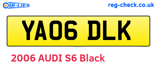 YA06DLK are the vehicle registration plates.