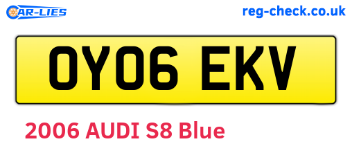 OY06EKV are the vehicle registration plates.
