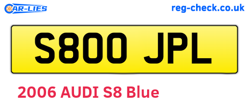 S800JPL are the vehicle registration plates.