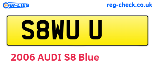 S8WUU are the vehicle registration plates.