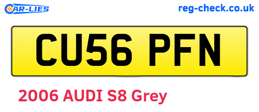 CU56PFN are the vehicle registration plates.