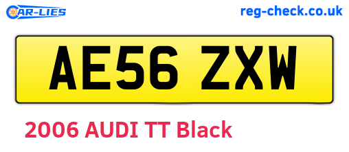 AE56ZXW are the vehicle registration plates.