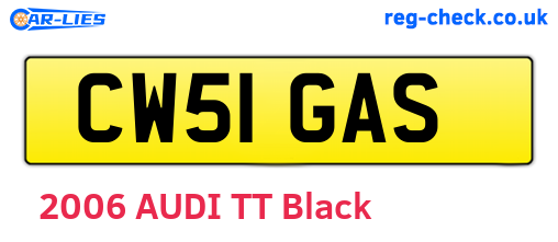 CW51GAS are the vehicle registration plates.