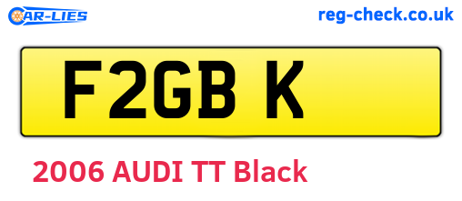 F2GBK are the vehicle registration plates.