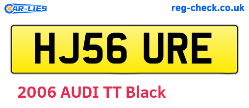 HJ56URE are the vehicle registration plates.