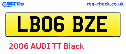 LB06BZE are the vehicle registration plates.