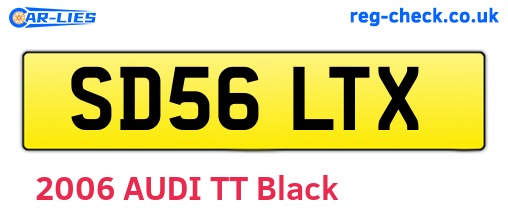 SD56LTX are the vehicle registration plates.