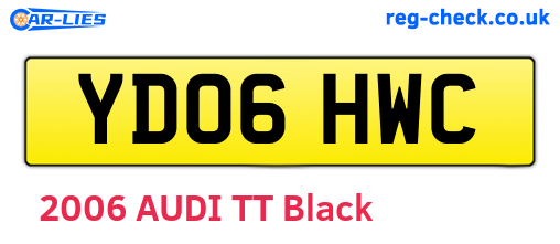 YD06HWC are the vehicle registration plates.