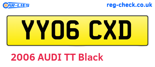 YY06CXD are the vehicle registration plates.