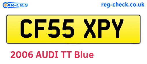 CF55XPY are the vehicle registration plates.