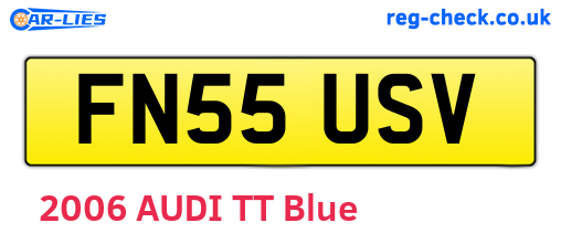 FN55USV are the vehicle registration plates.