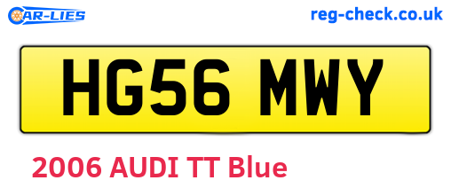 HG56MWY are the vehicle registration plates.