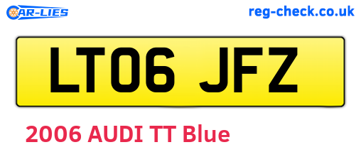 LT06JFZ are the vehicle registration plates.