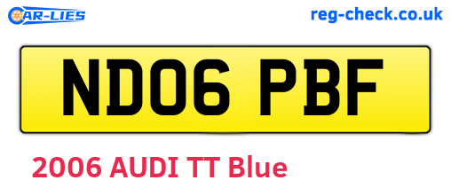 ND06PBF are the vehicle registration plates.