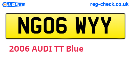 NG06WYY are the vehicle registration plates.