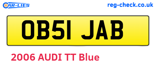 OB51JAB are the vehicle registration plates.