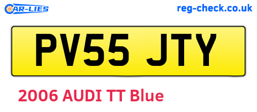 PV55JTY are the vehicle registration plates.