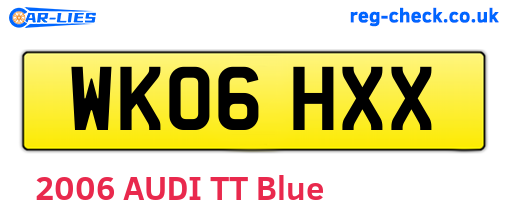 WK06HXX are the vehicle registration plates.