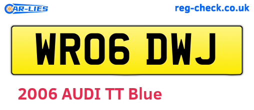 WR06DWJ are the vehicle registration plates.