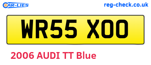 WR55XOO are the vehicle registration plates.