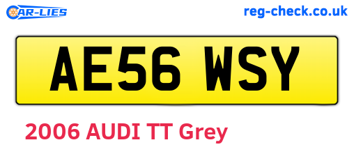AE56WSY are the vehicle registration plates.