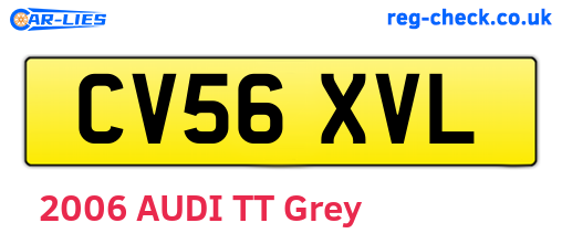 CV56XVL are the vehicle registration plates.