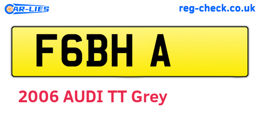 F6BHA are the vehicle registration plates.