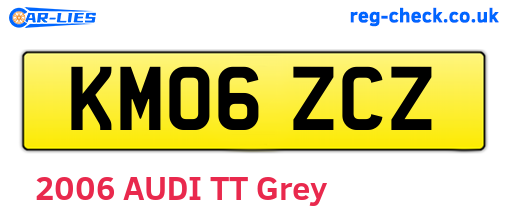 KM06ZCZ are the vehicle registration plates.