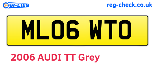 ML06WTO are the vehicle registration plates.