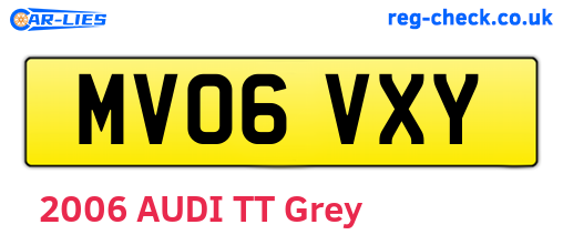 MV06VXY are the vehicle registration plates.