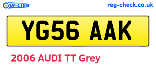 YG56AAK are the vehicle registration plates.