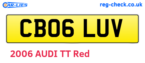 CB06LUV are the vehicle registration plates.