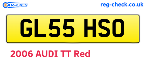 GL55HSO are the vehicle registration plates.