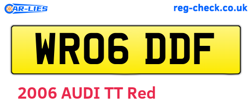 WR06DDF are the vehicle registration plates.