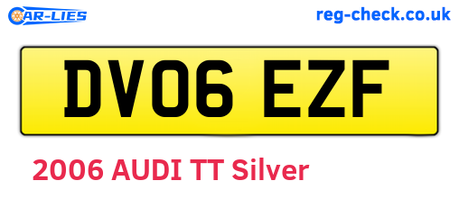 DV06EZF are the vehicle registration plates.