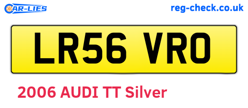 LR56VRO are the vehicle registration plates.