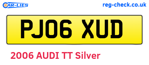 PJ06XUD are the vehicle registration plates.