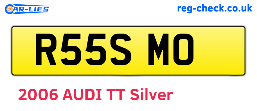 R55SMO are the vehicle registration plates.