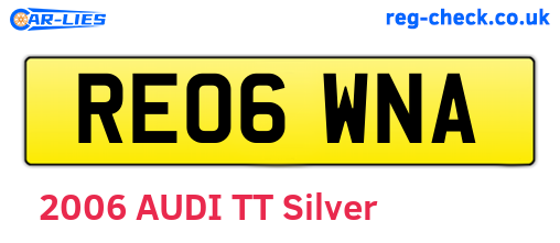 RE06WNA are the vehicle registration plates.